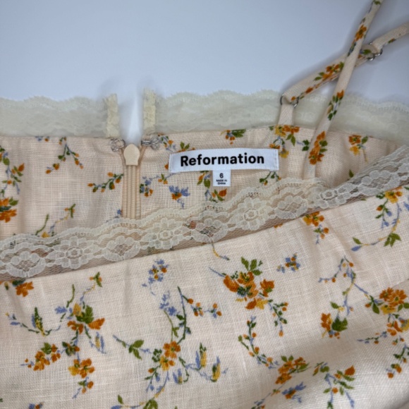 Reformation Neena Linen Dress Julius - Size 6 - Picture 15 of 15